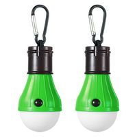 Doukey LED Camping Light, Portable LED Tent Lantern 4 Modes for Backpacking Camping Hiking Fishing Emergency Light Battery Powered Lamp for Outdoor and Indoor, Green, 2 Piece