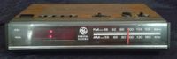 Vintage 80s GE Digital Alarm Clock AM/FM Radio Model 7-4624A Woodgrain