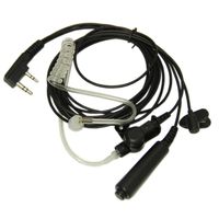 3 Wire Pro Covert Acoustic Tube Bodyguard FBI Earpiece Headset Mic for 2-pin Kenwood Nexedge Hytera Puxing Wouxun Radio