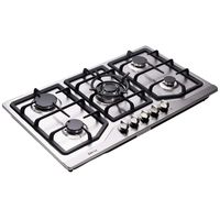 Deli-kit DK258-A05 34 inch Gas Cooktop gas hob stovetop 5 burners LPG/NG Dual Fuel 5 Sealed Burners Stainless Steel 5 Burner Built-In gas hob 110V AC pulse ignition gas stove