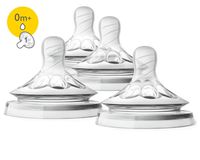 Philips Avent Natural Baby Bottle Nipple, Newborn 0M+, 4pk, SCF651/43
