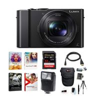 Panasonic LUMIX 4K Digital Camera Bundle with 32GB SD Card, Corel Software Suite, Digital Slave Flash, HDMI to Micro HDMI Cable and Accessory Bundle (10 Items)