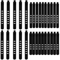 30Pcs Adjustable Silicone Fastening Cable Tie Wire Organizer Cable Strap for Cord Wire Management Black by HUPENN