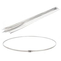 Uxcell Stainless Steel Cable Pipe Tie Hoop Clamp, 4.6mm x 1200mm, 20pcs