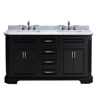 OVE DECORS ULC (IMPORT) PEBRISTOL60B Bristol 60" Vanity in Black with Marble Vanity Top in Carrara White