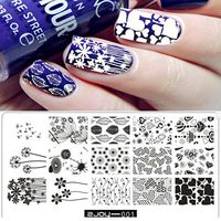 Nail Art,Putars Fashion New Women Nail Art Manicure Rectangle Nail Art Stamping Template Plates (A)