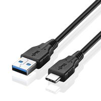 TNP USB Type C to Type A Cable, USB-C to USB-A Cable Adapter Connector Plug Wire Cord, Super Speed USB 3.0 Male to Male Sync & Charge Cable - Black (6FT)