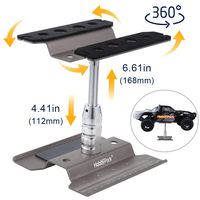 Hobbypark RC Car Stand Work Station Repair Workstation Aluminum Alloy 360 Degree Rotation Lift Or Lower for 1/12 1/10 1/8 Scale (Titanium)