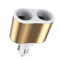 Apoi 2 Sockets 12/24V 120W Car Cigarette Lighter Extender Splitter Charger Auxiliary Socket Adapter -Gold