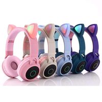 Eubell Bluetooth Headphones Wireless Over Ear Cat Ear Headphones with LED Light Foldable Built-in Microphone and Volume Control for Cell Phones/Phone/Pad/Laptop/PC/TV Kids Boys Girls Friends