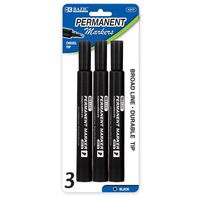 BAZIC Black Chisel Tip Jumbo Permanent Marker (3/Pack) (Case of 24)