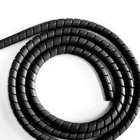 8/10/12/14/16mm Flexible Spiral Wire Wrap Home Desktop PC Manage Cable Cord 2M - Black 12mm