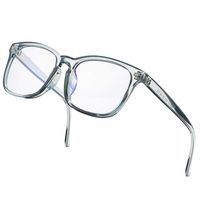 DeBuff Blue Light Blocking Glasses Women Men Clear Lens Square Frame Computer Eyeglasses （Transparent Gray）
