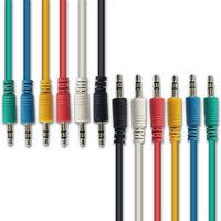 AxcessAbles TS14-Patch103 6-Pack Multi-Colored 6mm TS to 6mm TS Unbalanced, Instrument Cord Guitar Pedal Patch Cables, 3 Ft, Red/Yellow/Blue/Green/Black/White (TRS18-Patch115)