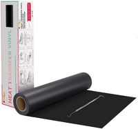 HTV Black Heat Transfer Vinyl Rolls - 12" x 20ft Black HTV Vinyl for Shirts, Black Iron on Vinyl for Cricut & Silhouette Cameo - Easy to Cut & Weed for DIY Heat Vinyl Design