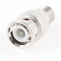 uxcell BNC Male to F Female Jack Coax CCTV TV Cable Connector Adapter Silver Tone