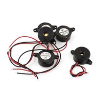 uxcell 5Pcs DC3-24V Wire Leads Industrial Audio Piezo Electronic Alarm Buzzer