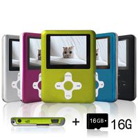 Lecmal Portable MP3 Player MP4 Player with 16Gb Micro SD Card and FM Radio, Multi-Function Music Player with Mini USB Port, Mp3 Recorder, Media Player for Children-Green&White