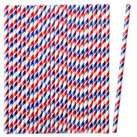 AOXINAN Paper Straws Biodegradable - 200pcs Striped Paper Straws Bulk Disposable Drinking Straws, Environmentally Friendly Straw, Triple Layer Technology Thick Drinking Straws for Kids Parties