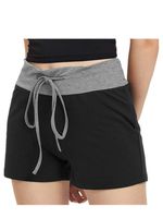 Hemlock Camouflage Shorts Women Workout Yoga Sport Pants Drawstring Shorts High Waist Cotton Trousers (M, Black)