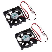 Anmbest 2PCS 5010 Silent Brushless Cooling Fan 2 pin Brushless 5CM Fans DC 12V 0.1A 50mm X 50mm X 10mm for Cool 3D Printers Parts PC Case CPU Cooler Sleeve Bearing 7 Blades