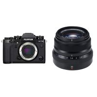Fujifilm X-T3 Mirrorless Digital Camera (Body Only) - Black with Fujinon XF35mmF2 R WR - Black