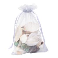 PH PandaHall 100 PCS 5x7 inch LightGrey Organza Drawstring Bags Party Wedding Favor Gift Bags for Baby Shower, Birthday, Party, Christmas