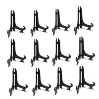 Artliving 3" Black 12pcs/Set Plastic Easels Plate Display Stands Picture Frame Stand Holder