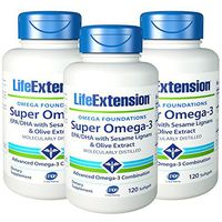 Life Extension Super Omega-3 EPA/DHA with Seasame Lignans and Olive Fruit Extract (360 Softgels) by Life Extension