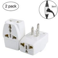 USA Plug 3 in 1 Universal Outlet, Travel Adapter Plug with Dual USB