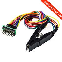 Organizer SOP16 IC Test Clip, SOP16 to DIP16 Online Test Clip, Suitable for 25 Series Chips, Universal Body Non-Dismantling Programming Clip Test Clamp(SOP16 Clip+Cable+Adapter Board)