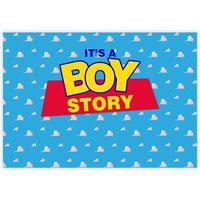 Allenjoy 7x5ft Blue Sky Backdrop for It's a Boy Story 1st First Happy Birthday Party Decoration Supplies Baby Shower Toy Prince Cartoon Holiday Poster Photo Booth Background Decor Banner