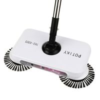 YJYdada Spin Hand Push Broom Sweeper Household Dust Collector Floor Surface Cleaning Mop (White)