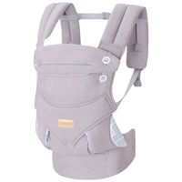 Infant Baby Holder Carrier Backpack Ergonomic with Head Support Padded Shoulder Straps Front and Back for Newborn Toddler Wrap in All Season，Grey