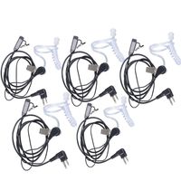 Lsgoodcare 2Pin Covert Acoustic Tube Earpiece Headset Earphone PTT MIC Compatible for Motorola Cobra Talkabout Walkie Talkie Two Way Radio,Pack of 5