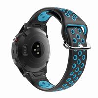 T-BLUER Compatible with Garmin Fenix 5 Bands,Breathable Silicone Replacement Wristband Bracelet Accessory for Garmin Fenix 5/5 Plus/Instinct/Forerunner 935/Approach S60/Quatix 5,Black Blue