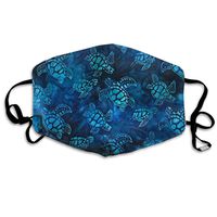 Watercolor Blue Sea Turtle Dust Mask,Washable and Reusable Cleaning Gardening Outdoor Activities Warm Windproof Mask