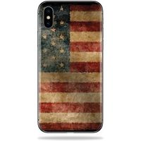 MightySkins Skin Compatible with Apple iPhone X - Vintage Flag | Protective, Durable, and Unique Vinyl Decal wrap Cover | Easy to Apply, Remove, and Change Styles | Made in The USA