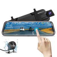 10" Rearview Mirror Camera Backup Camera Mirror Dash Cam Full Touch Screen with Loop Recording, Backup Mirror1080P Streaming Media DVR 170° Wide Angle Night Vision, Parking Reversing Camera