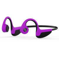 HUASIRU Bone Conduction Headphones Bluetooth Wireless Headset, Sweat Proof, Workout, Sports, Jogging, Fitness Gym - Purple