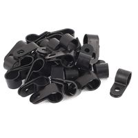 Karcy 150Pcs 13.2mm 0.52Inch Nylon R-Type Cable Fastener Clamp Plastic Wire Clamp Clips Cable Organizer for Cable Management Black