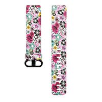 Fashion Women Soft Bracelet Band Strap Fitness Replacement for Fitbit Charge 3 Activity Tracker (Flowers blooming)
