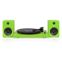 Victrola Modern 3-Speed Bluetooth Turntable with 50 Watt Speakers, Green Piano Finish