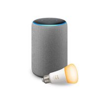 Echo Plus (2nd Gen) with Philips Hue Bulb - Alexa smart home starter kit - Heather Gray