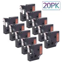 20-Pack 1/2 Inch Replace for Dymo D1 Labels Refill Tape 45017 S0720570, Work with Dymo LabelManager Label Makers 160 210D 280 260P 420P, Black on Red, 12mm x 7m