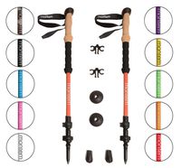 Montem Ultra Strong Hiking/Walking/Trekking Poles - One Pair (2 Poles) (Orange)