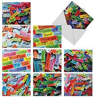 A World of Thanks Blank Greeting Card Set 4 x 5.12 inch - Assorted Stationery Set of Note Cards with Envelopes for All Occasions - Notecard Stationery Appreciation Gift M6041