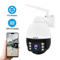 5MP PTZ WiFi IP Camera Outdoor, 1920P HD Wireless Surveillance Camera, 5X Zoom Waterproof Security Camera, 2-Way Audio, Enhanced Night Vision, Smart Detection Alarm, ONVIF, SD Card Slot