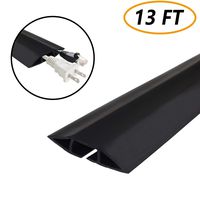 Heavy Duty Floor Cord Cover Cable Protector, 3 Channels Protect Cords and Prevent a Trip Hazard- Conceal Wires at Home, Office, Warehouse, Workshop, Concerts (13 Ft)