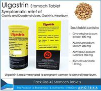 Natural Herbal Gastro Clam Relief Tablets (Ulgastrin 1 X 42 Tabs Bottle) Effective to Symptomatic Relief of Gastric and Duodenal Ulcers, Gastrins and Heartburn.
